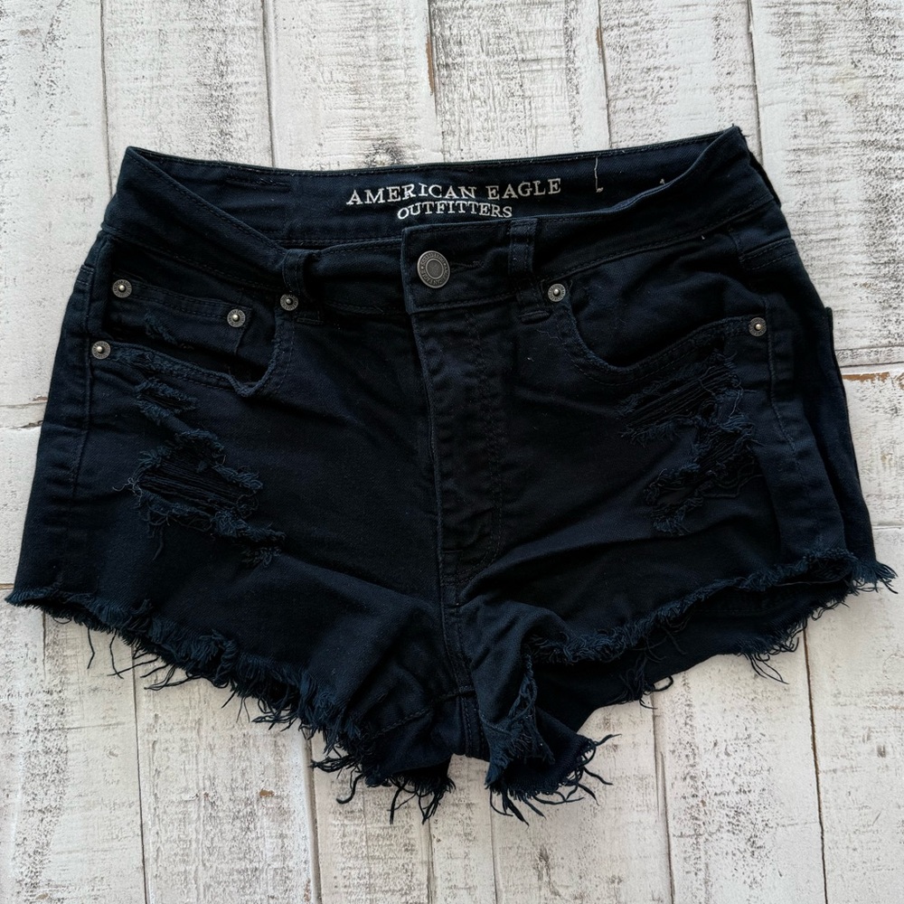 American Eagle Stretch Distressed Booty Shorts